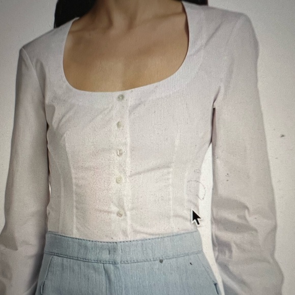 Staud black button down Landon Poplin Top 16 - Picture 1 of 3